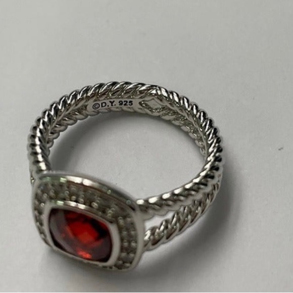 Authentic David Yurman original packaging ladies size 7 Red Diamond Ring - Picture 5 of 7